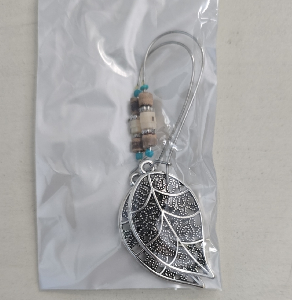 Silver Leaf Dangle Earrings